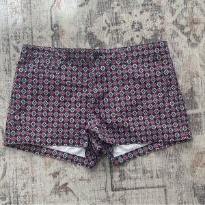 Patterned Red and Black Shorts